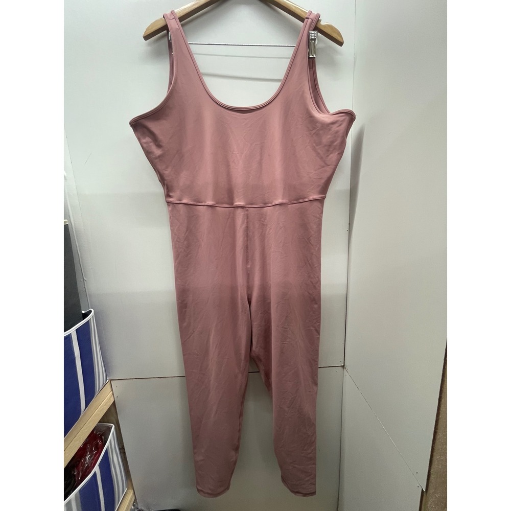 Old Navy PowerSoft Go-Dry Bodysuit Women 2X Pink Scoop Neck Athletic Jumpsuit